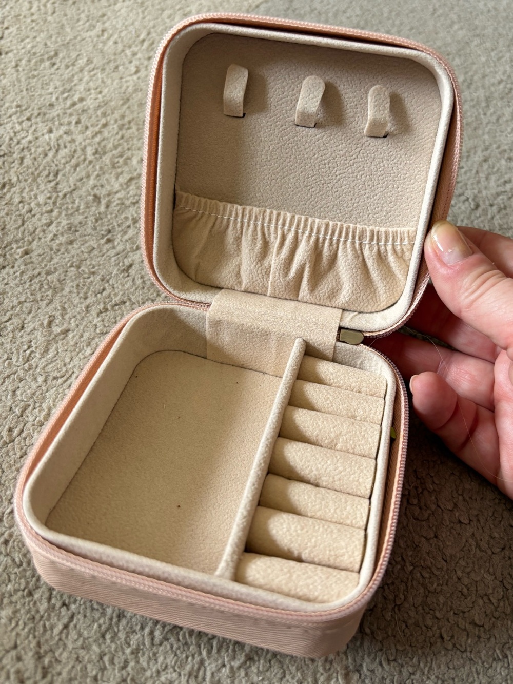 Portable Pink Travel Jewelry Box